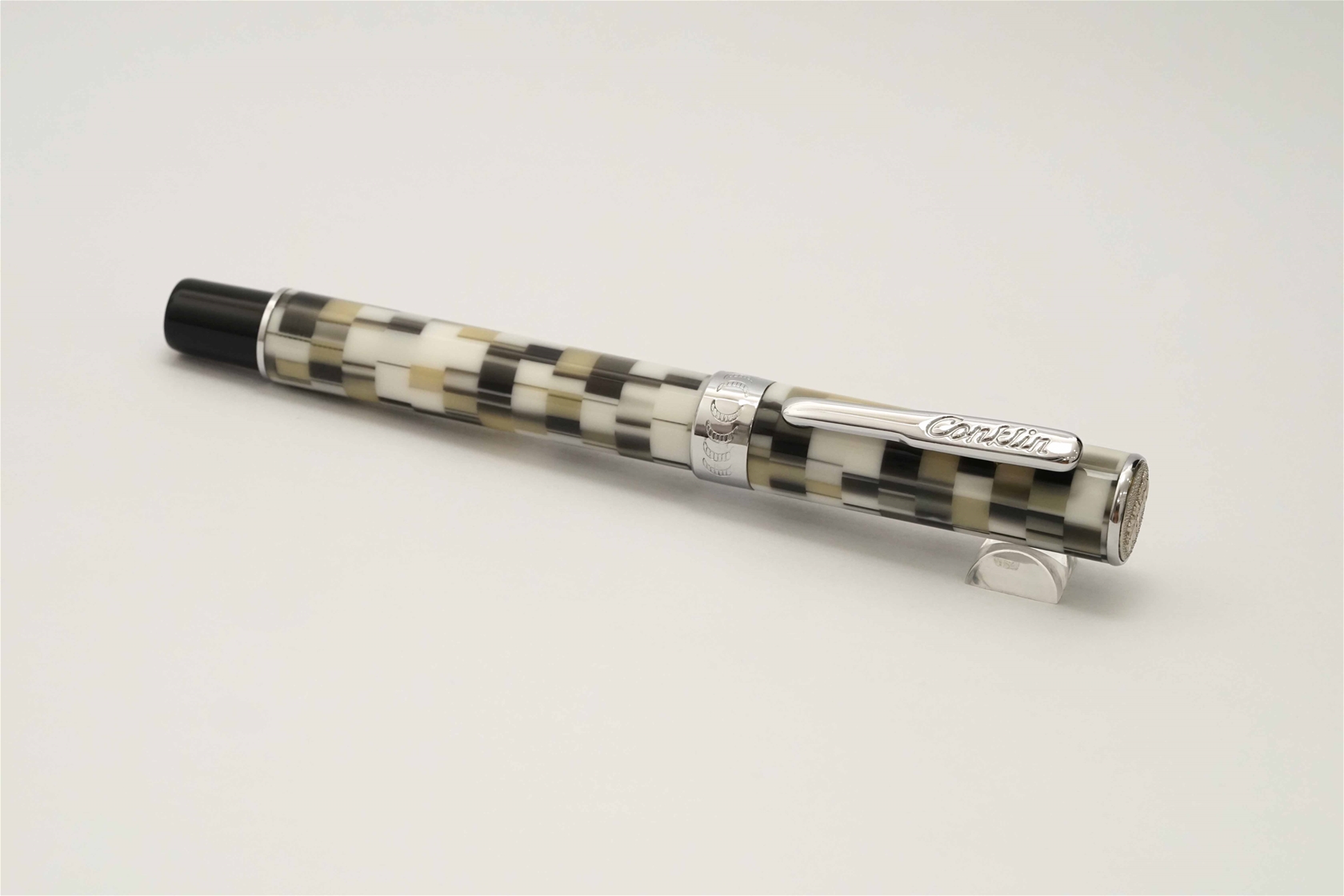 Bút máy Conklin Stylograph Mosaic Brown White Steel F