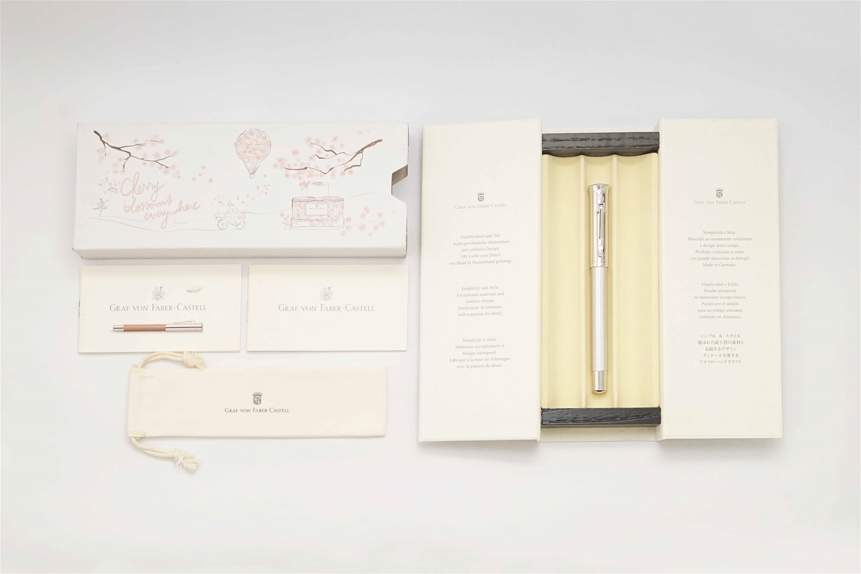 Bút máy Graf Von Faber-Castell Guilloche Rhodium 18K F 