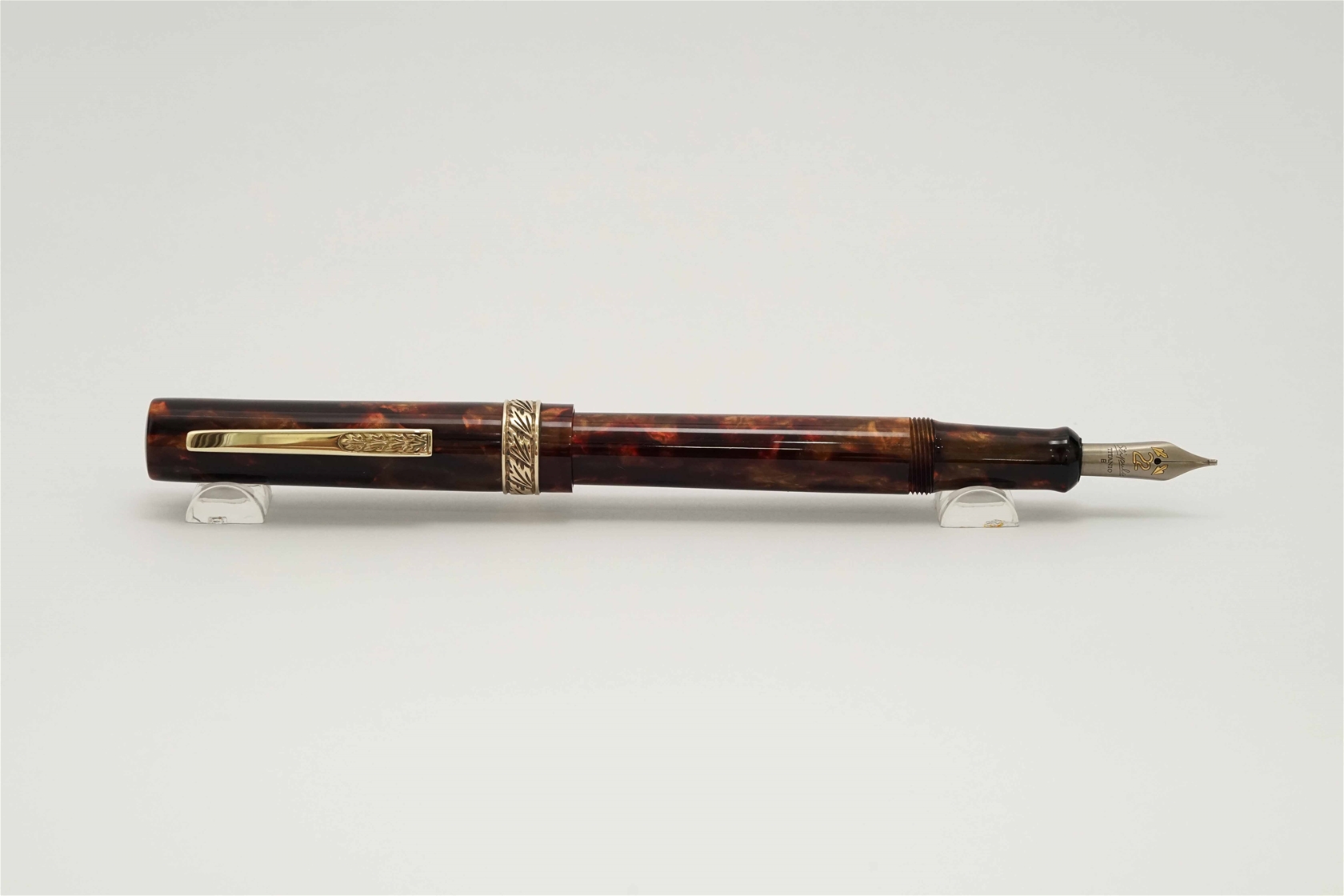 Bút máy Stipula Florentia 0418 Amber Celluloid Limited Edition Titanium B