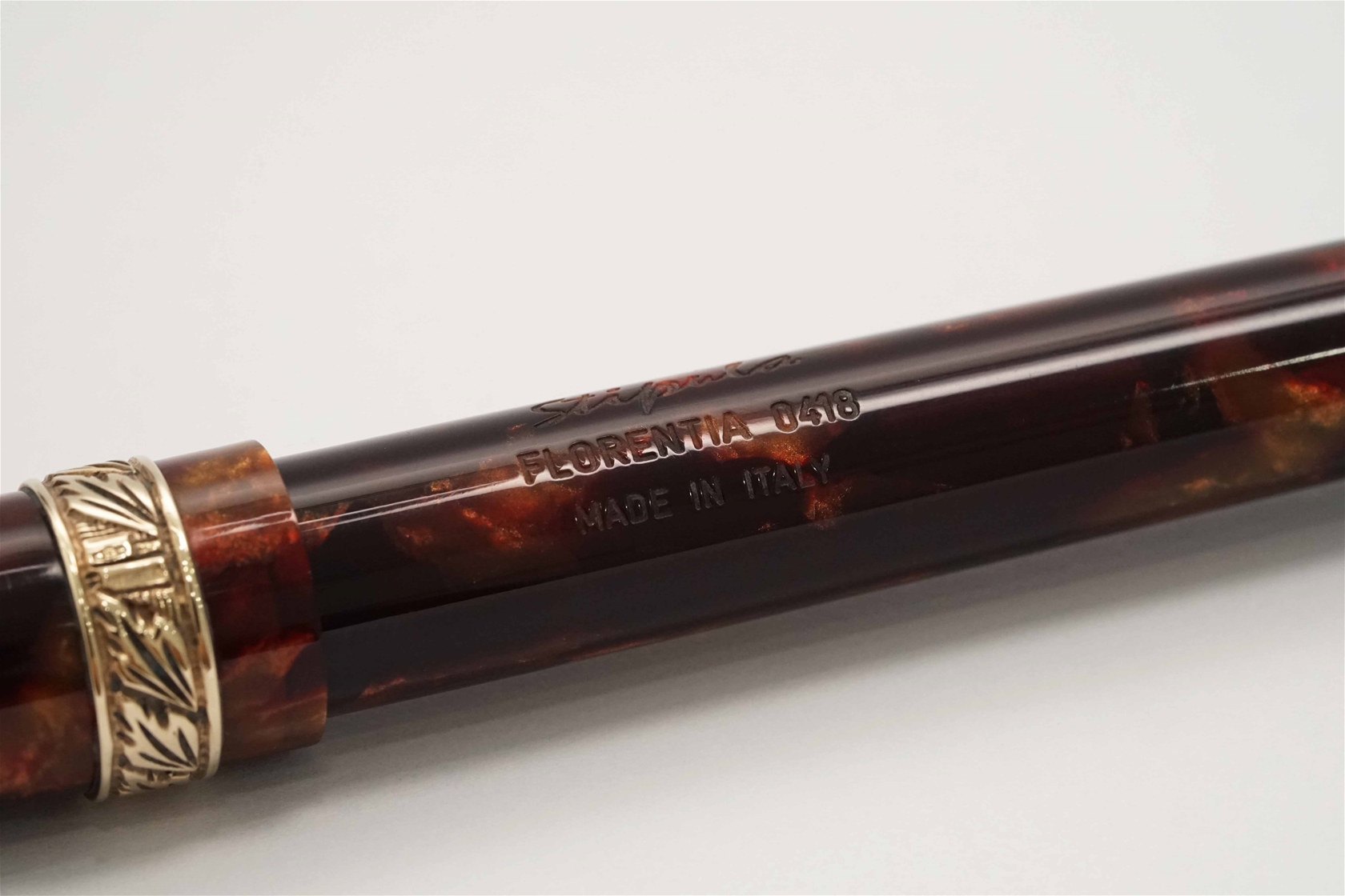Bút máy Stipula Florentia 0418 Amber Celluloid Limited Edition Titanium B