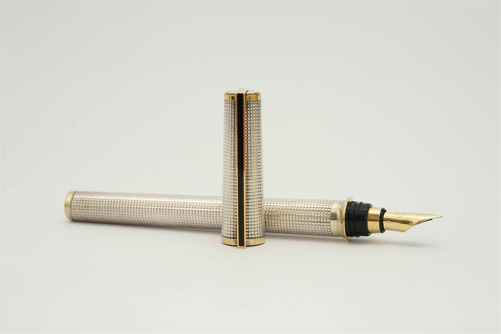 Bút máy S.T. Dupont Montparnasse Ciselé Palladium & Gold Plated 18K F