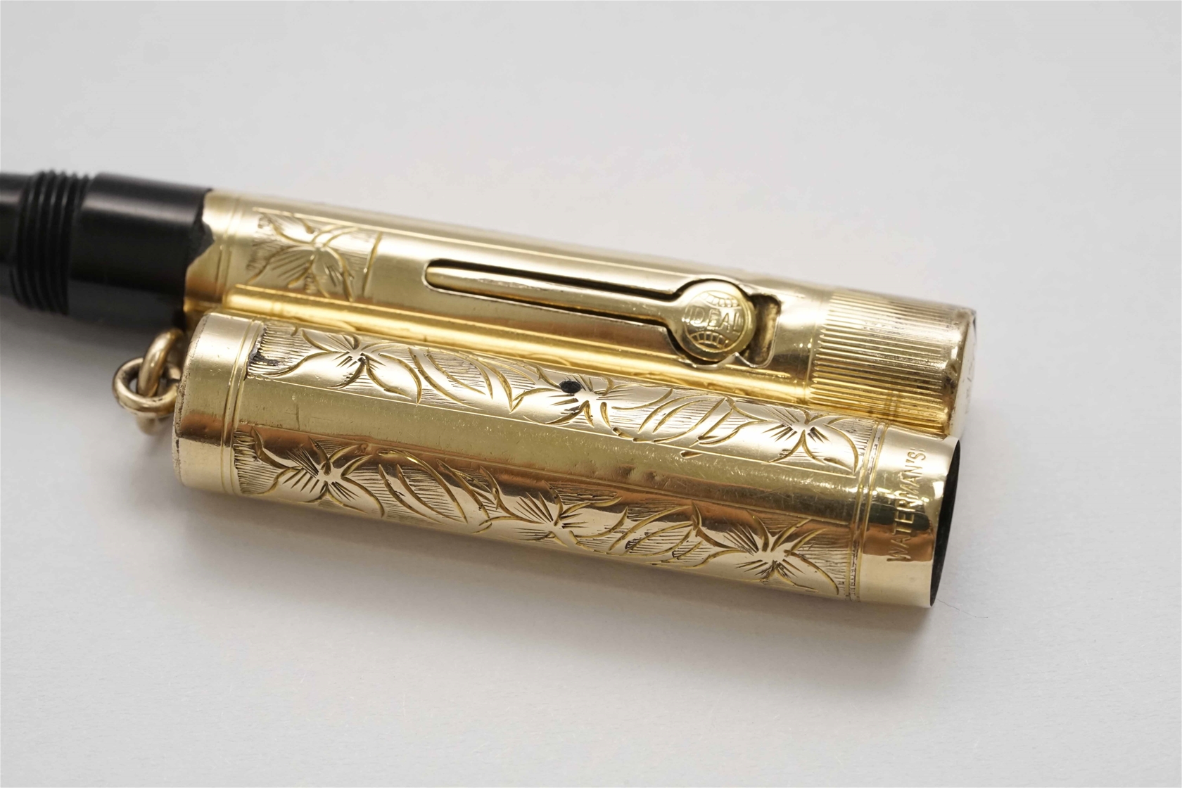 Bút máy Waterman Ideal 0552 Gold Filled Floral Pattern Lever Fill Ring Top 14K F Flexible Nib