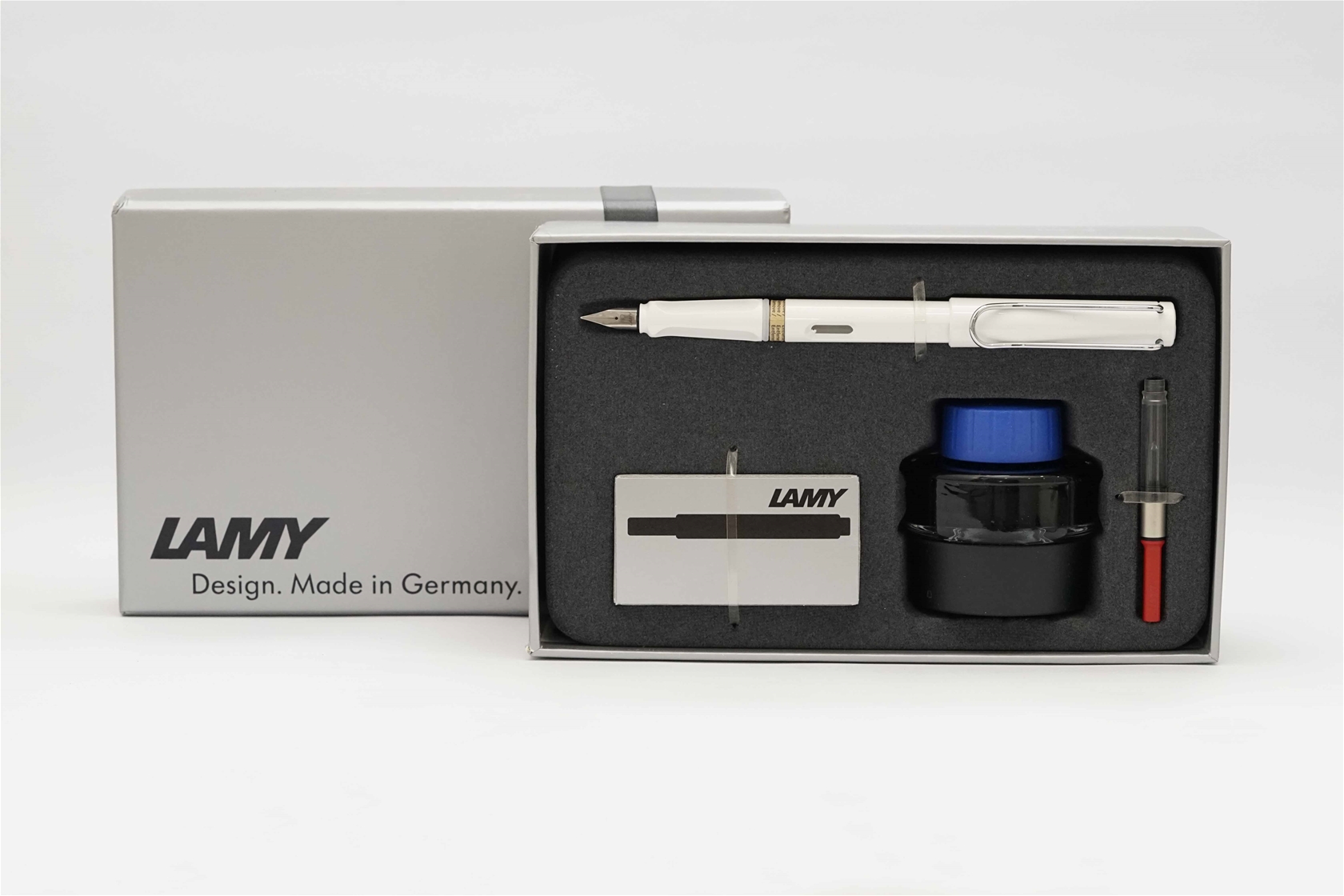 Set bút máy Lamy Safari White Steel F