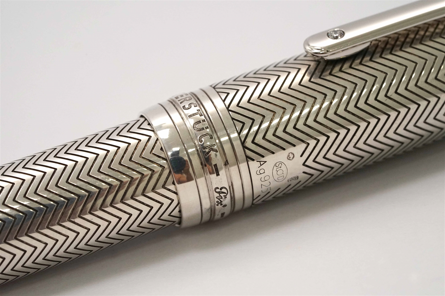 Bút máy Montblanc Meisterstuck LeGrand Solitaire Silver Barley 18K M