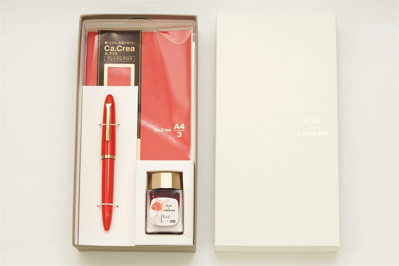Set bút máy Ca.Crea Premium Cross × Sailor Profit Junior Limited Edition Red Ink Set