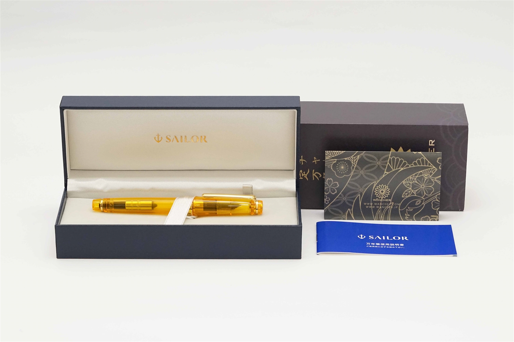 Bút máy Sailor x Wancher Pro Gear Slim Transparent Amber 14K MF