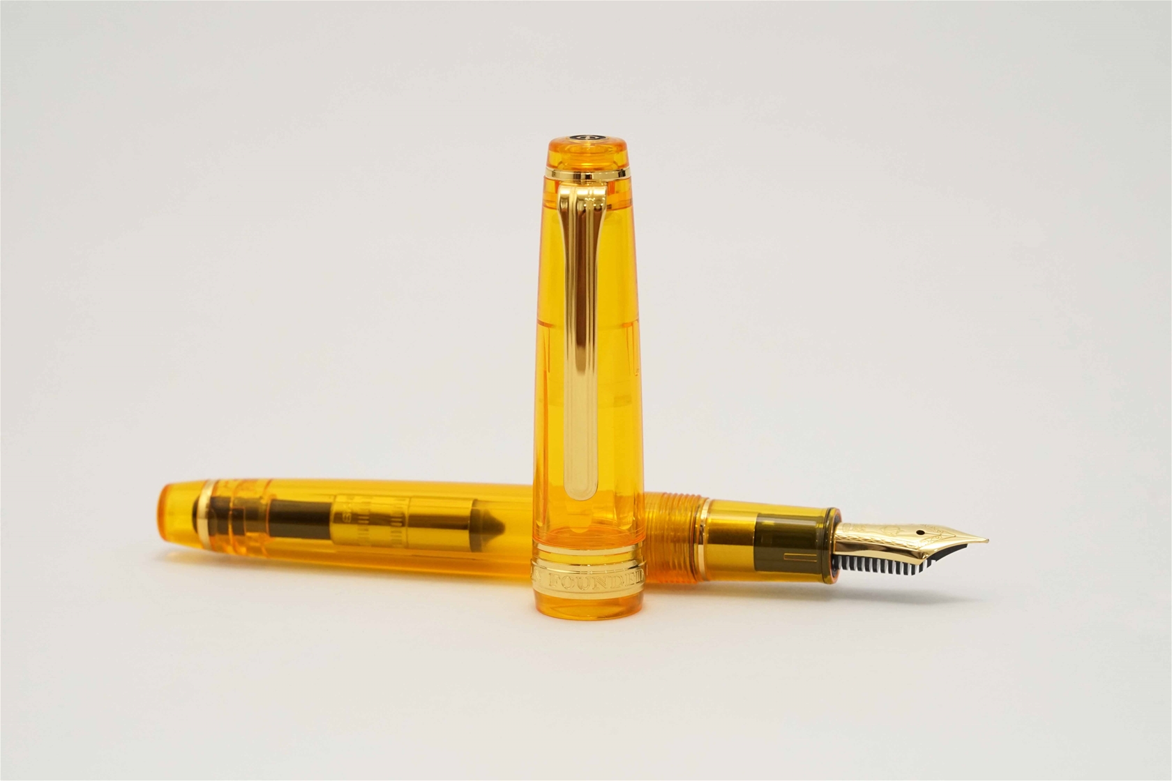 Bút máy Sailor x Wancher Pro Gear Slim Transparent Amber 14K MF