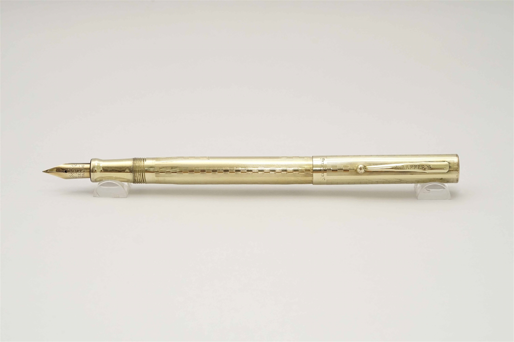 Bút máy Sheaffer Gold Filled Lever Fill Flat Top 14K F Self Filling Nib