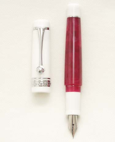 Bút máy Fountain Pen Revolution Tanoshii Pink Marble & White Steel MF