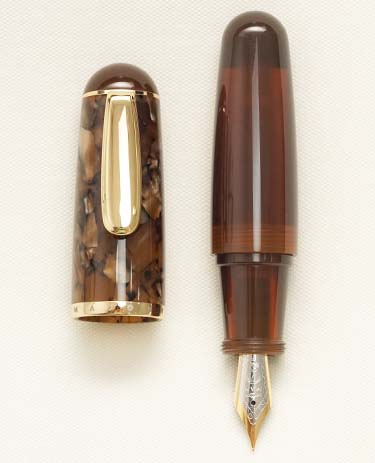 Bút máy Moonman Majohn Q1 Mini Acrylic Brown Marble Steel F