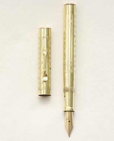 Bút máy Wahl Eversharp Gold Filled Lever Fill Flat Top 14K F Flexible Nib