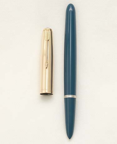 Bút máy Parker 51 Aerometric Teal Blue & Gold Filled Cap 14K F