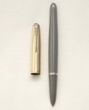 Bút máy Parker 51 Vacumatic Dove Grey Gold Filled Parallel Lines Cap 14K F