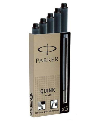 Ống mực bút máy Parker Quink Black Ink Cartridge