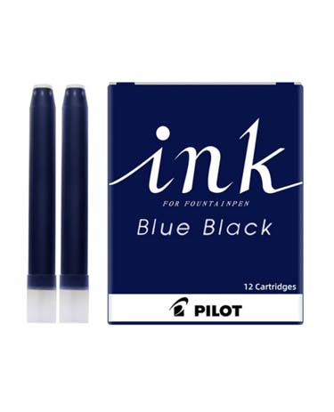 Ống mực bút máy Pilot Quink Blue Black Ink Cartridge (12 pcs)
