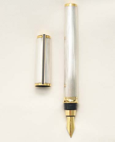 Bút máy S.T. Dupont Montparnasse XL Chairman Silver Plated Godron Pattern 18K M