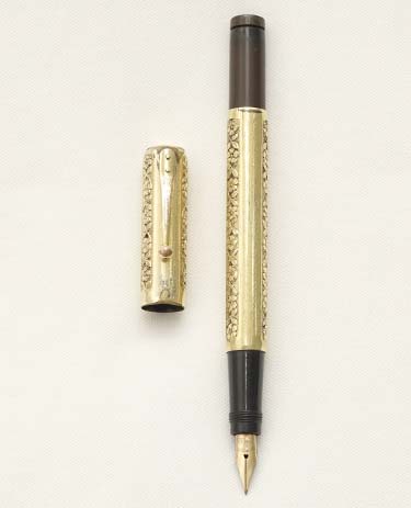 Bút máy Waterman Ideal Safety 18KR Gold Filled Floral Pattern 14K F Flexible Nib