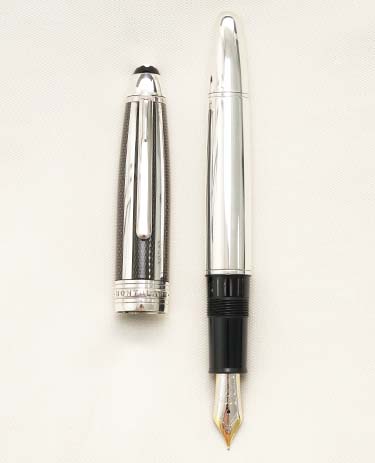 Bút máy Montblanc Meisterstuck 146 Solitaire Silver Fibre Legrand 18K F