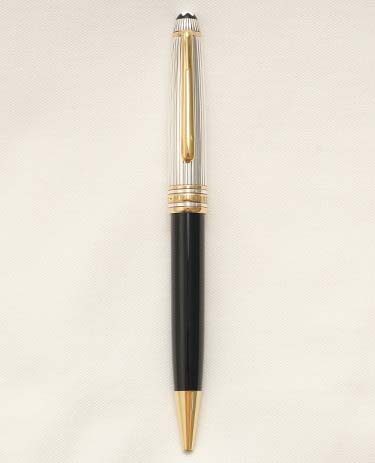 Bút bi Montblanc Meisterstuck Solitaire Doue Sterling Silver Pinstripe Ballpoint Pen