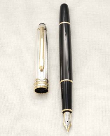 Bút máy Montblanc Meisterstuck Solitaire Doue Sterling Silver Pinstripe 18K M