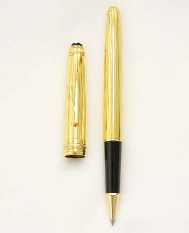Bút bi nước Montblanc Meisterstuck Solitaire Vermeil Pinstripe Sterling Silver Rollerball Pen 
